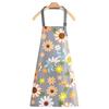 Neck Apron, Simple Nordic Style with Large Capacity Pockets, Floral Print, Waterproof, Stain-Resistant, Wrinkle-Resistant, for Cooking Classes