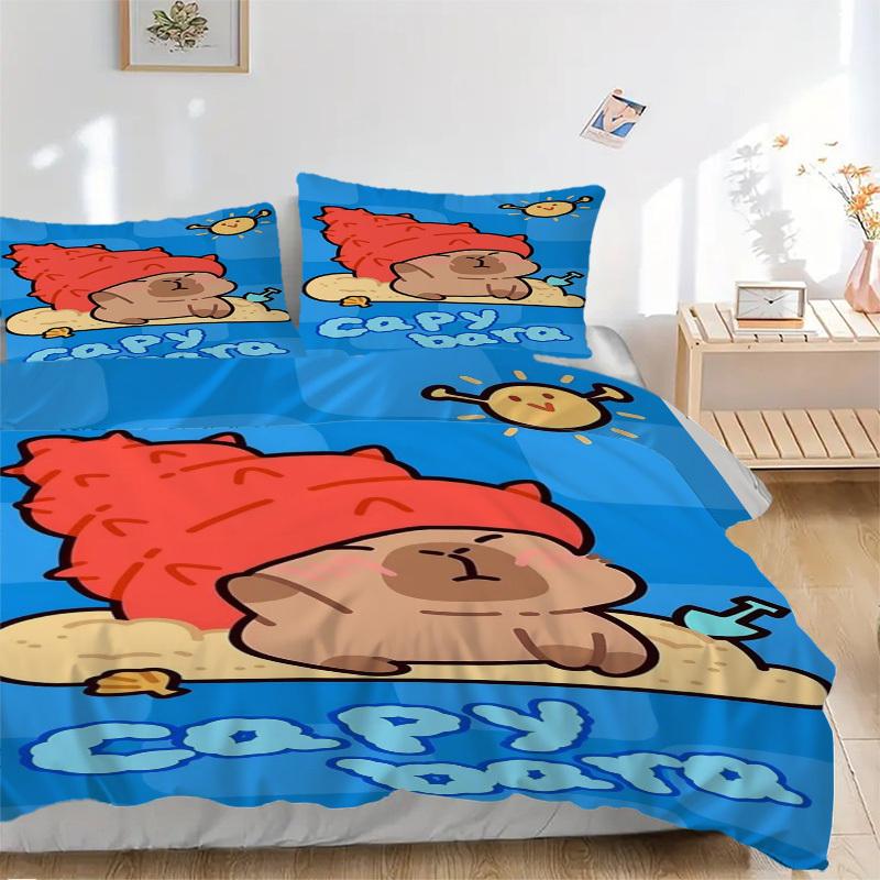 3pcs Capybara, Beach Duvet Cover Set, Soft Comfortable Duvet Cover,Guest Room (1*Duvet Cover + 2*Pillowcase, Without Core) yy251104142