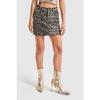 Women's Original Leopard Color Mini Denim Skirt