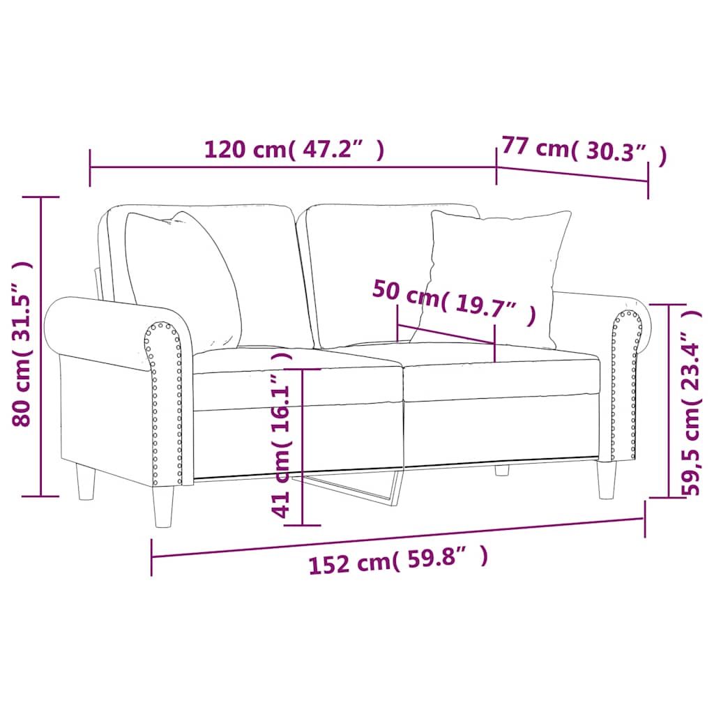 Vidaxl 2-Osobowa Sofa Z Poduszkami, Ciemnozielona, 120 Cm, Aksamit