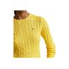 Polo Ralph Lauren SS23 Solid Color Logo Embroidered Cable Knit Sweater Women Sweater Yellow WMPOSWENC020616-700