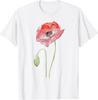 Red Poppy Watercolor Floral Gift Unisex T-Shirt