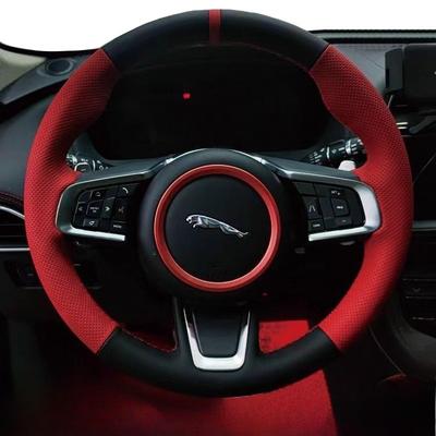 Для Jaguar XFL XE XJL F-PACE XKR Ручная прошивка Высокое качество Черный Красный Кожаный Чехол на Руль Автомобиля