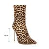 Сексуальные ботильоны-носки женские эластичные облегающие ботильоны для женщин на высоком каблуке модные леопардовые серебристые туфли для вечеринки весна осень большой размер 48