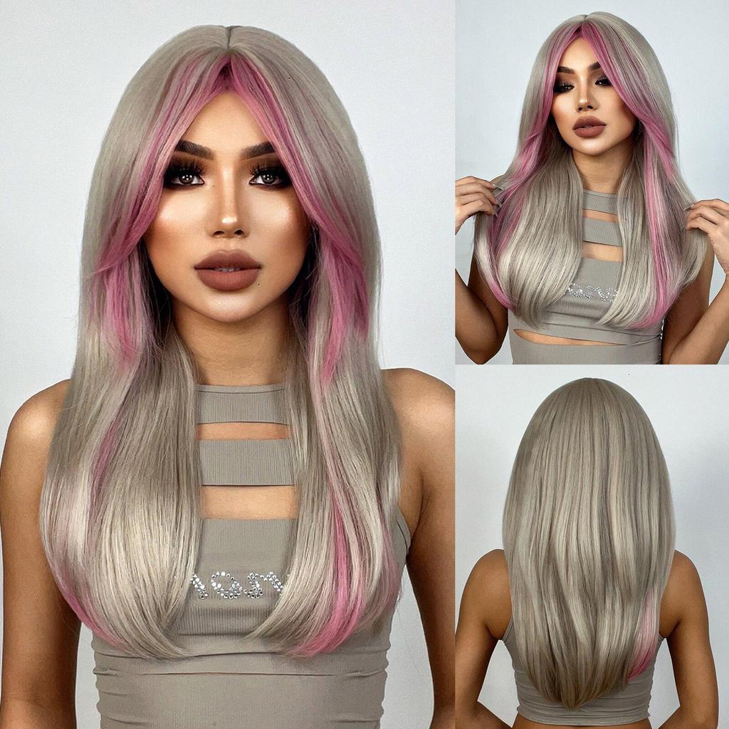 BLONDE UNICORN Синтетический розовый парик Барби, длинные волнистые парики с челкой, Лолита, косплей, вечерние, термостойкое волокно для женщин