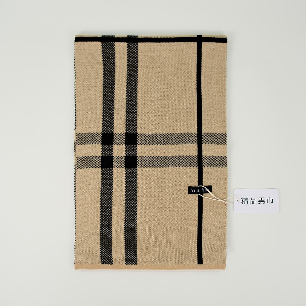 Men's Classic Winter Scarf Cashmere Feel Winter Scarves Long Formal Soft Scarf for Men Casual Scarves Luxuriously Plaid Scarf