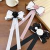 Camellia Flower Brooch Pins For Women Fabric Bow Tie Jk College Style Shirt Collar Pin Elegant Jewelry Accessories