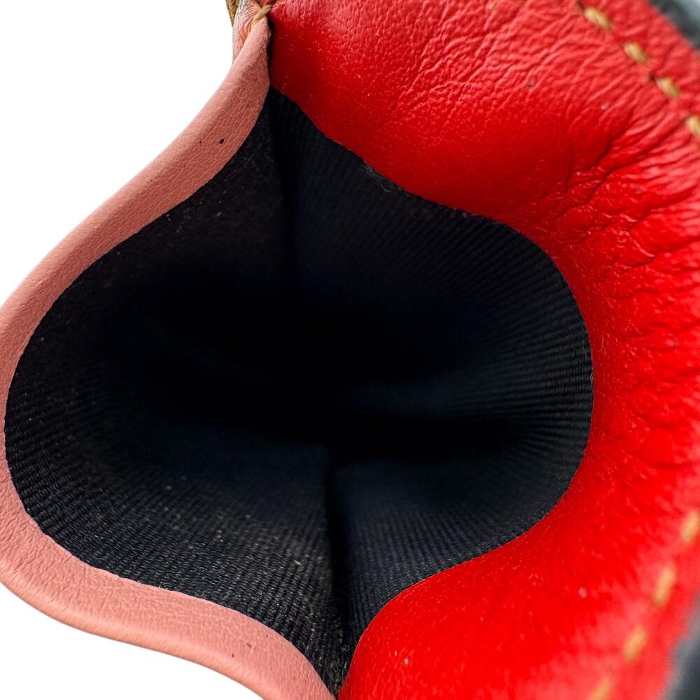 Loewe Футляр для фрагментов Кошелек для карт Карта Повтор анаграммы кожаный Кошелек для монет разноцветная кожа Женский Б/у
