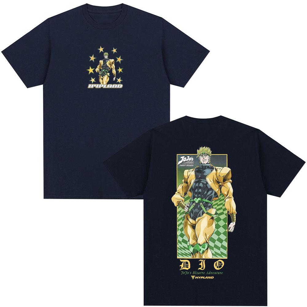 Аниме JoJo's Bizarre Adventure Дио Брандо Манга Футболки Мужская Женская Одежда Мода Повседневные Футболки с Коротким Рукавом Уличная Одежда