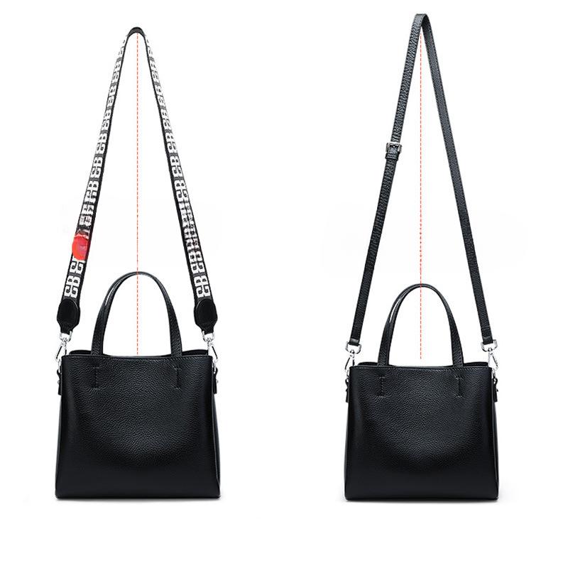 Большая вместительная сумка из натуральной кожи, женская маленькая сумка, модная сумка, простая сумка через плечо из коровьей кожи