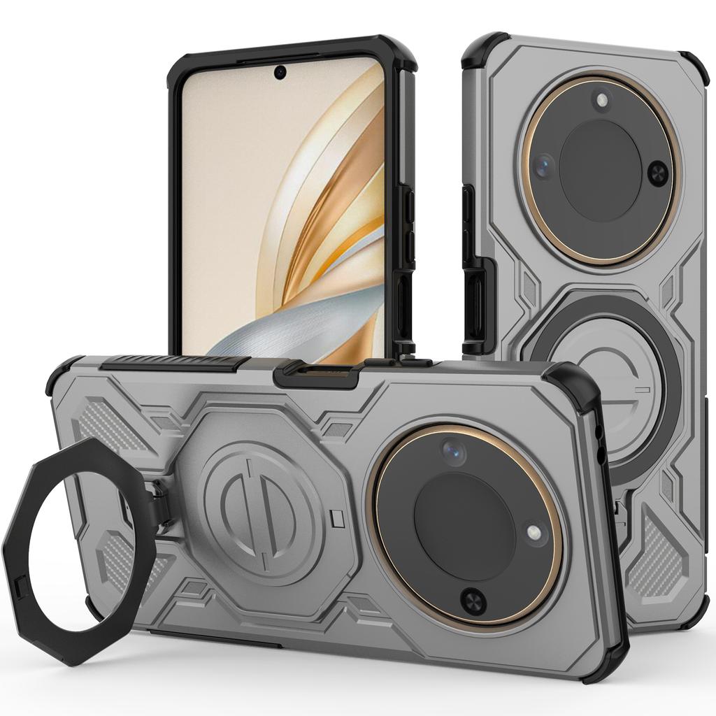 For Honor X60 5G/X9c Smart 5G Magnetic Case Rotating Metal Kickstand Shockproof PC+TPU Phone Back Cover