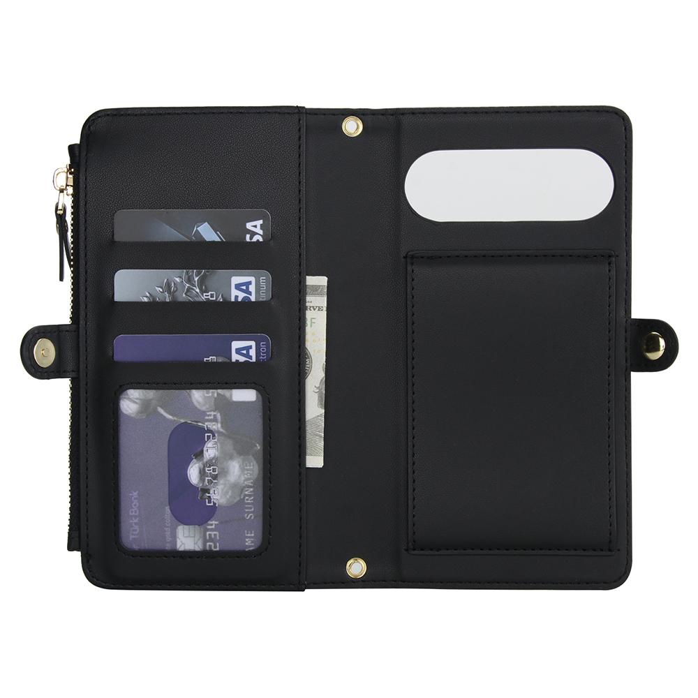 Для Google Pixel 9 Pro XL Чехол-кошелек Магнитный Съемный Кожаный Чехол для телефона из ПУ с 2 ремешками