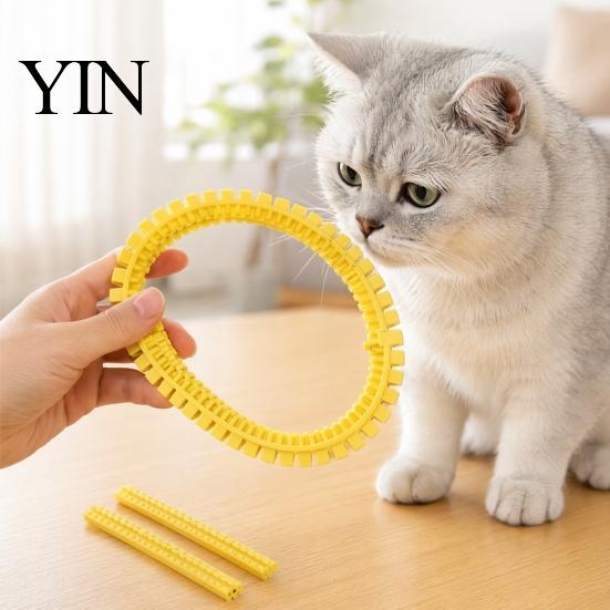 Self Groomer Cat for Cardboard Boxes, DIY Grooming Brush Tunnel Toy Ring, Hands-Free Massage Comb House Door Hole Hair Reduction