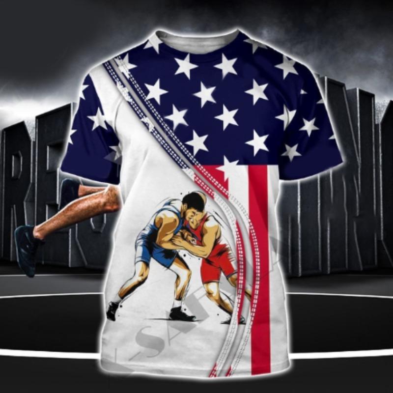 Спортивная летняя мужская футболка для борьбы, тхэквондо, повседневная спортивная футболка с круглым вырезом, быстросохнущая, свободная, с короткими рукавами, модная уличная футболка для фитнеса