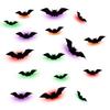 16 Pcs Lighted 3D Bat Sticker LED Halloween Bat Decorative Wall Sticker Light Up Glowing Bat Clings for Bedroom Window Wall Decor
