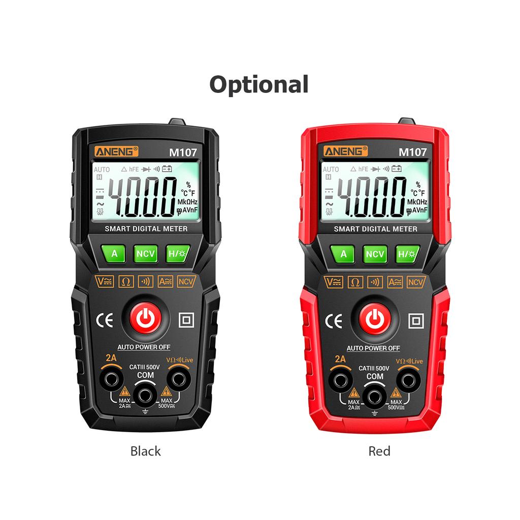 Aneng Умный цифровой мультиметр M107, 4000 отсчетов, универсальный портативный многофункциональный тестер NCV