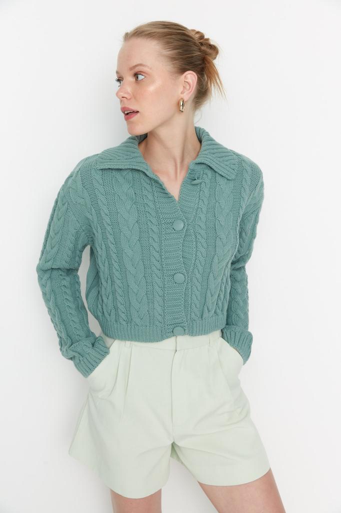 Женский модный новый кардиган оранжевый укороченный трикотажный кардиган