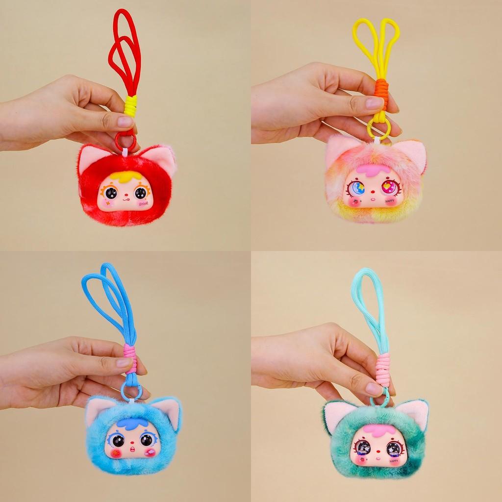 Cute Cat Head Plush Keychain Toy Children Backpack Decoration Gifts Festival