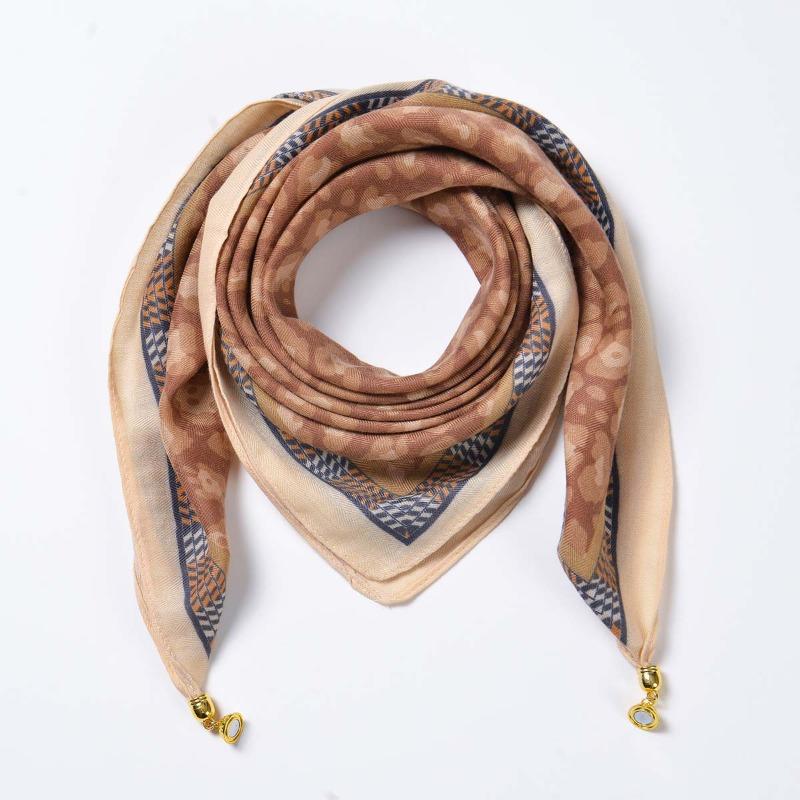New Multi-functional Magnetic Velvet Neck Protection Small Scarf New Women's Four-season Warm Decoration Fashionable Small Square Scarf