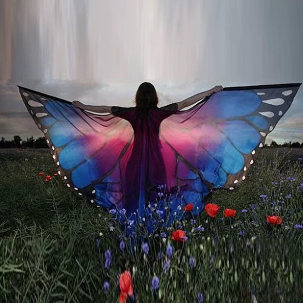 Halloween Butterfly Peacock Shawl Moth Butterfly Cosplay Costumes Beautiful Butterfly Cape Banquet