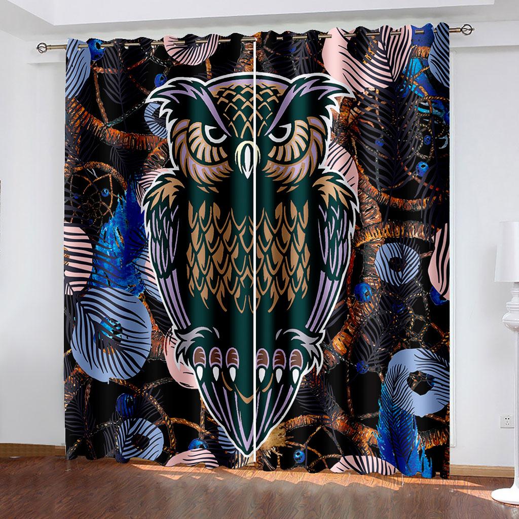 Реалистичные перья совы, шторы с 3D принтом, оконные шторы для спальни, гостиной, декор, декор для окон