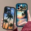 Чехол из ТПУ для iPhone 17 Pro 17e 15 16 Pro Max 14 13 Pro Max 16e с принтом кокосовой пальмы, противоударный, из мягкого силикона, задняя крышка