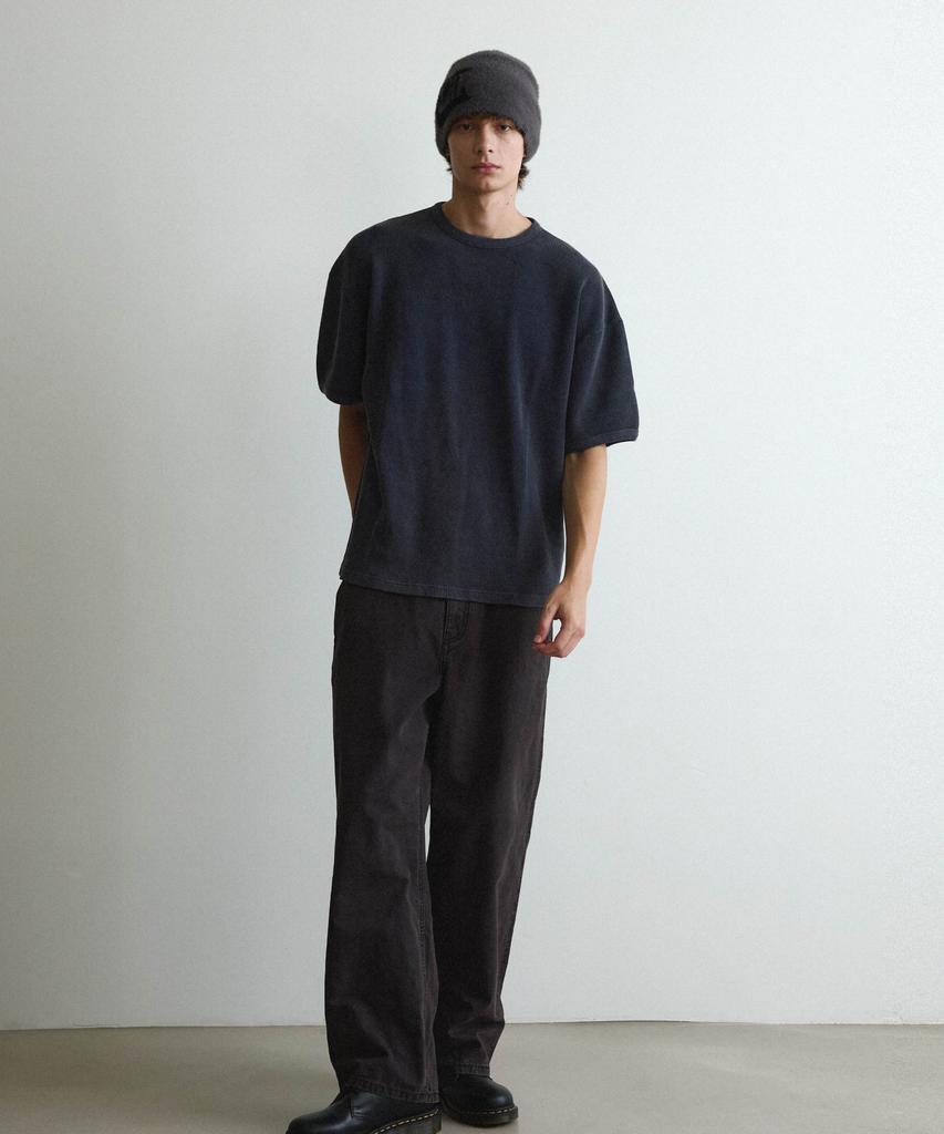 COVERNAT Loose Straight Dyed Work Jeans Dark Purple