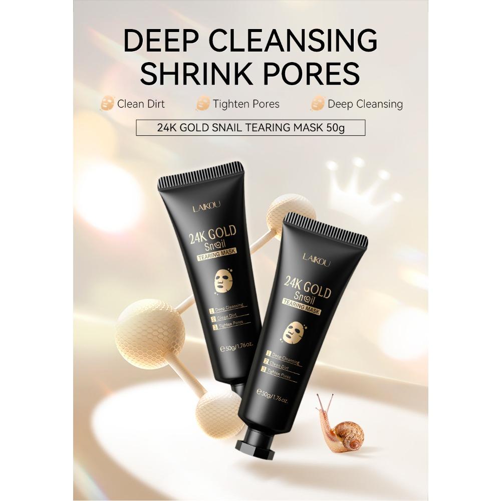Маска LAIKOU Gold Leaf Snail Tear Mask 50 г, цветная коробка Очищающие средства по уходу за кожей