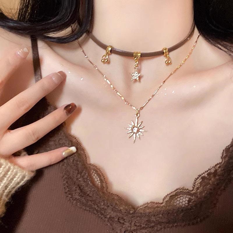 1/2 шт. Звезда Цирконий Ожерелье Для Женщин Винтажное Ожерелье Двухслойная Звезда Кулон Регулируемая Цепочка Ожерелье Ювелирные Изделия