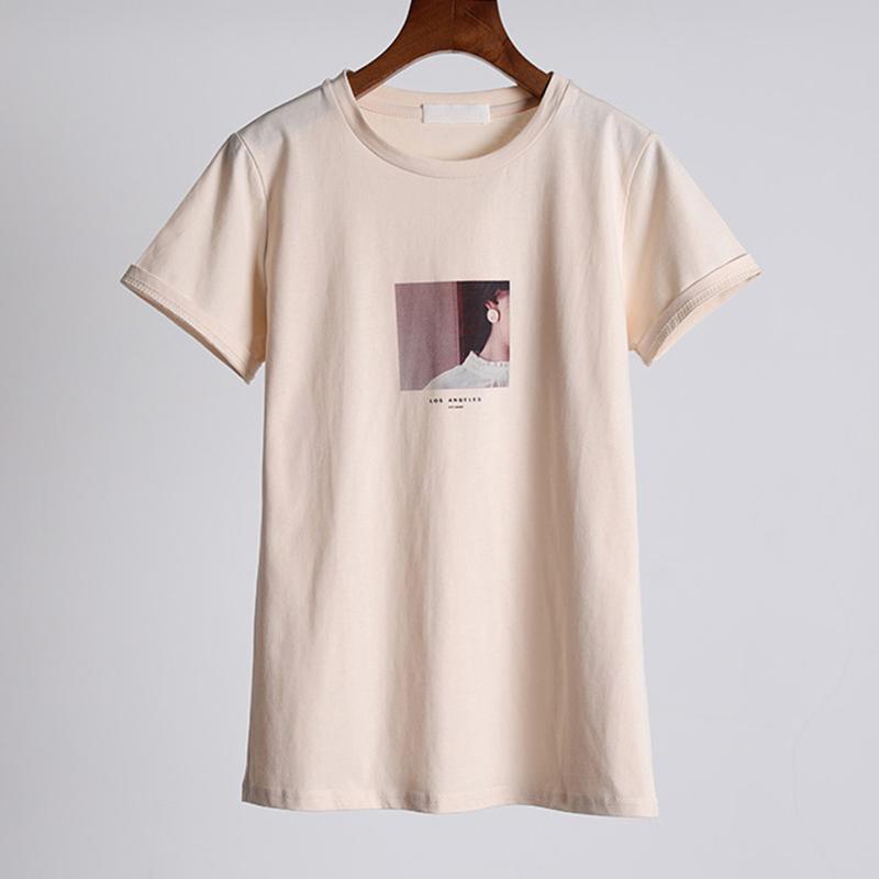 Футболка Hirsionsan Kawaii Printing для женщин, новые летние женские футболки Harajuku Light Color Tees с круглым вырезом, свободные футболки с коротким рукавом