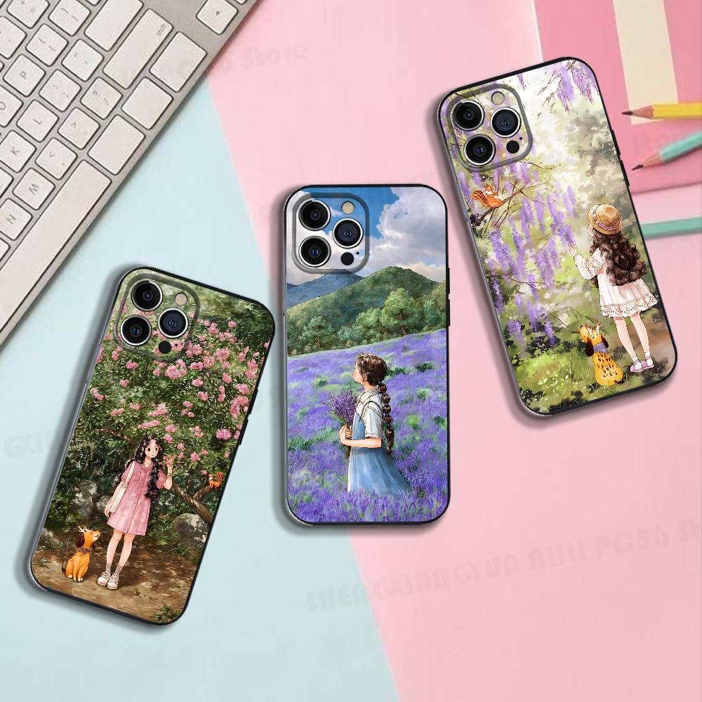 Иллюстрация из истории Черный чехол для телефона Для IPhone 17 16 15 14 13 12 13 12 11 Pro Max Plus XS XR Силиконовый мягкий чехол-накладка