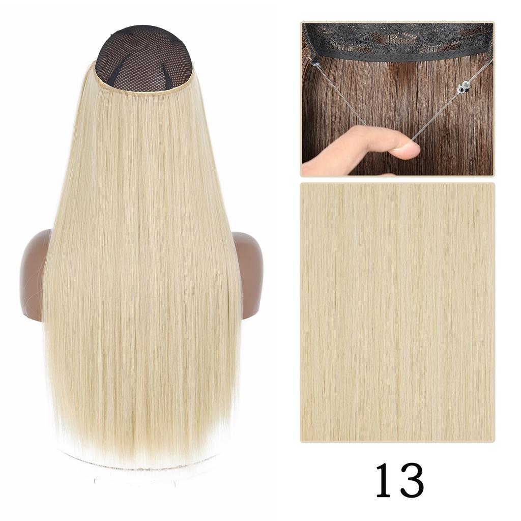 XINRAN Женская мода, цвет омбре, невидимый длинный шиньон, синтетическое волокно, длинные волнистые омбре, косплей, повседневная одежда, наращивание волос без зажимов