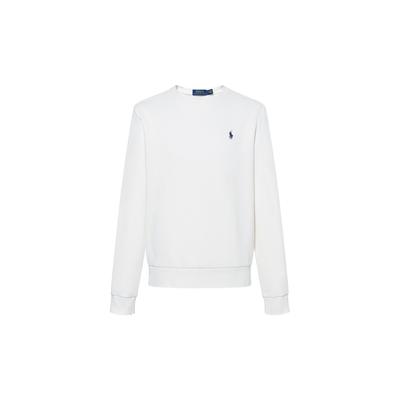Polo Ralph Lauren FW23 Толстовка с круглым вырезом из флиса с вышивкой логотипа Pony и длинными рукавами Мужская толстовка Белая 710634932-004