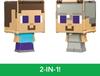 Mattel Minecraft Коллекция фигурок Flippin' Fig 2-в-1 Игрушка-фиджет Масштаб 3,75 дюйма Большеголовый Пиксельный дизайн (Персонаж может отличаться)