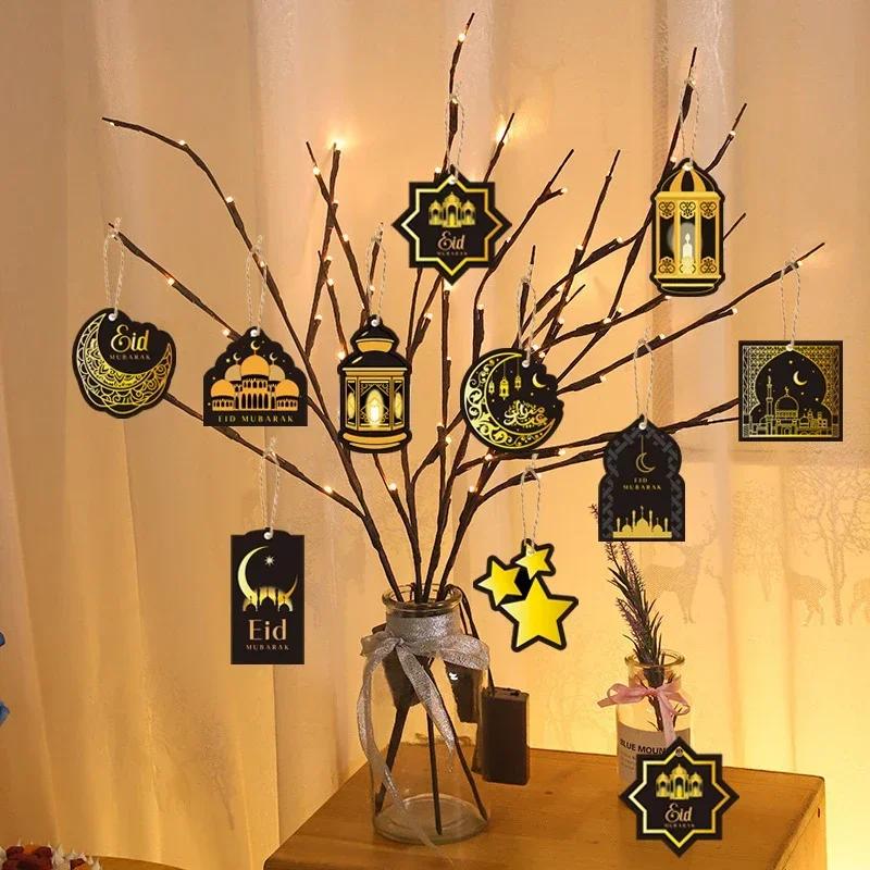 10 шт./набор Рамадан Подвесной Декор Луна Звезды Замок Орнамент Исламский Мусульманский Дом Принадлежности для Вечеринки Празднование Фестиваля