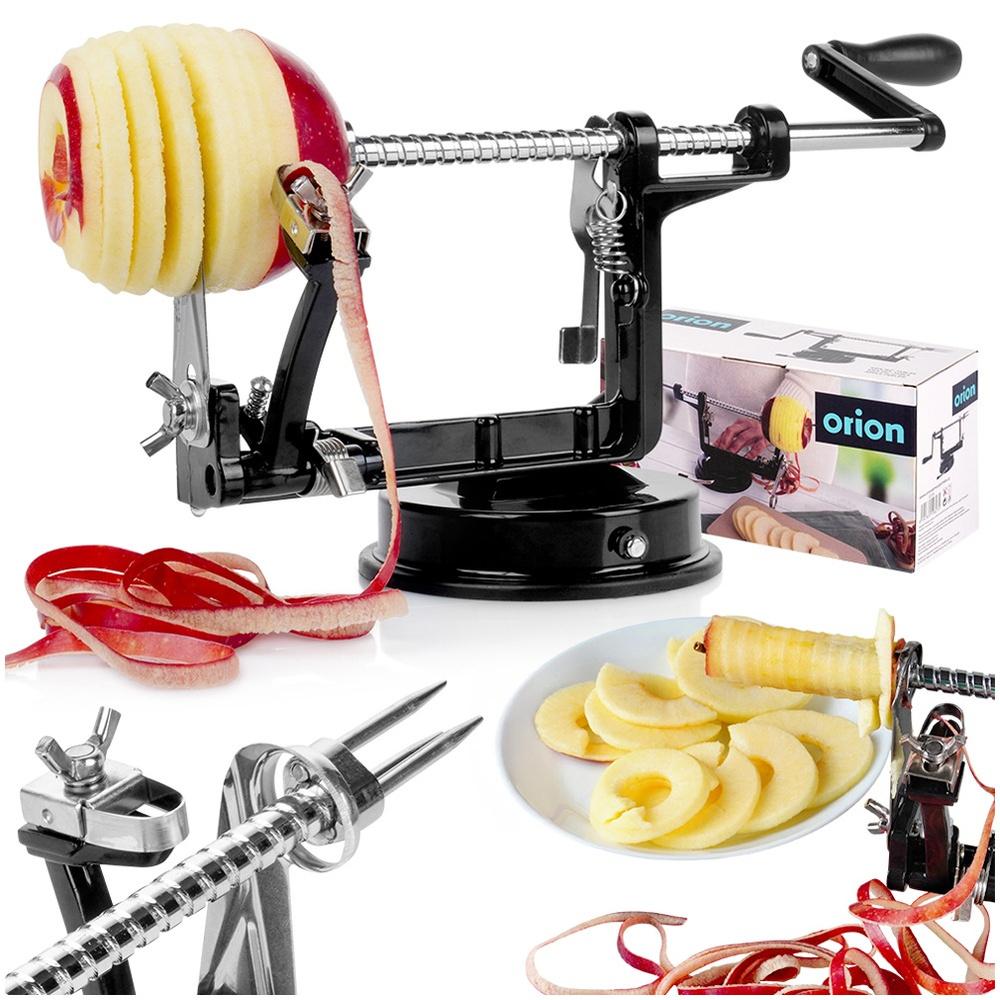 Steel potato and apple slicing and peeling machine