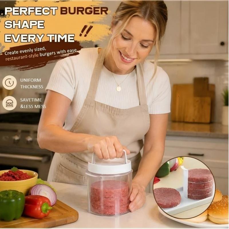Multi-Layer Burger Patty Maker With Storage Container Non-Stick Beef Press Mold BBQ Camping Freezable Hamburger Patty Box-New 4