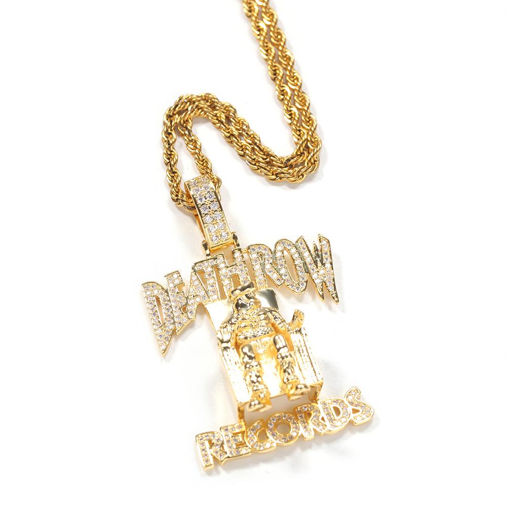 Pendant Full of Zircon Hipster Letter Necklace Rap Jewelry
