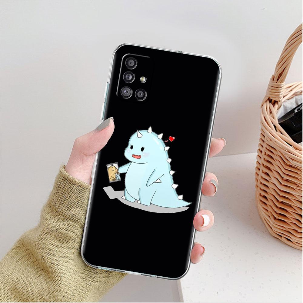Clear Case For Samsung Galaxy A52 A12 A51 A32 A21s A71 A32 A22 50 A70 A31 A72 5G Phone Cover Dinosaur Cartoon