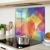 Stylish and Durable Glass Board with Geometric Shapes Print 60x52 cm