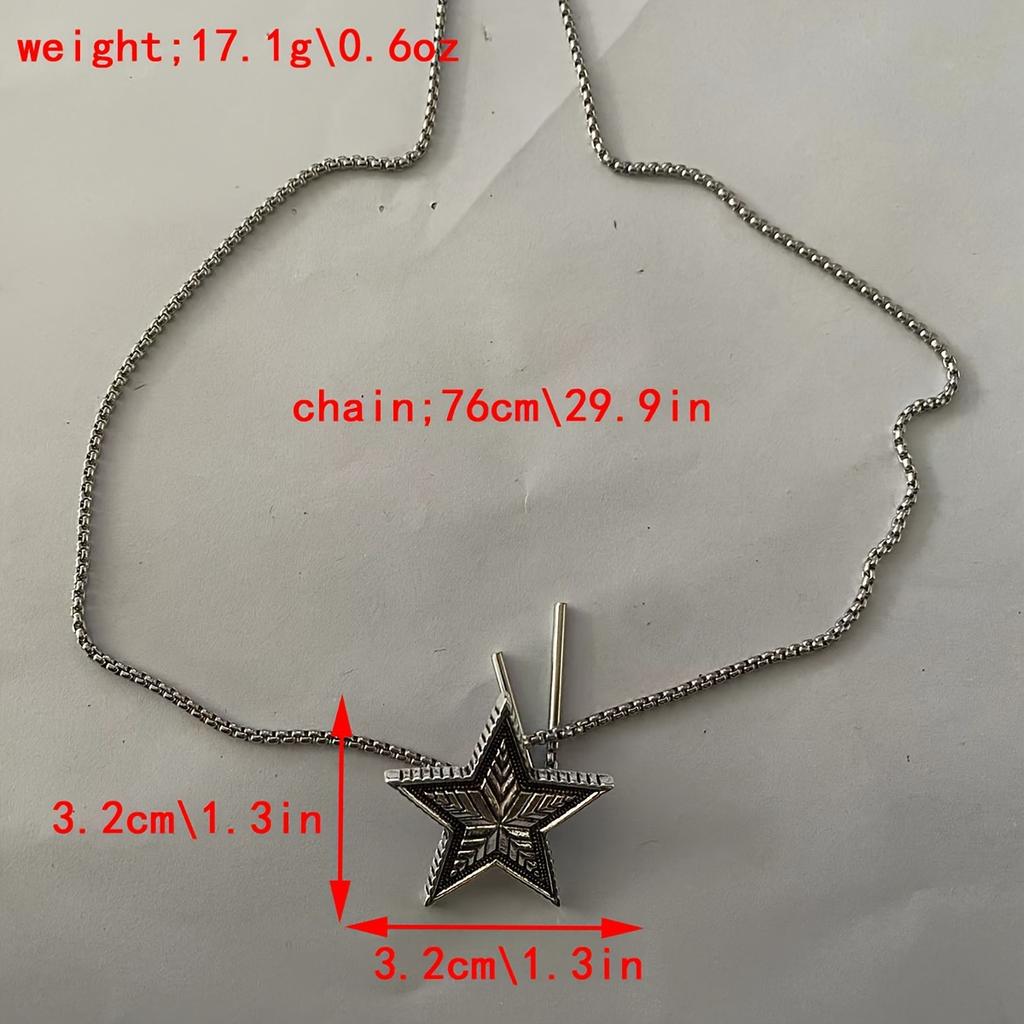 Регулируемая длина, пятиконечная звезда, кулон из сплава, ожерелье, модный женский аксессуар для повседневного глэма