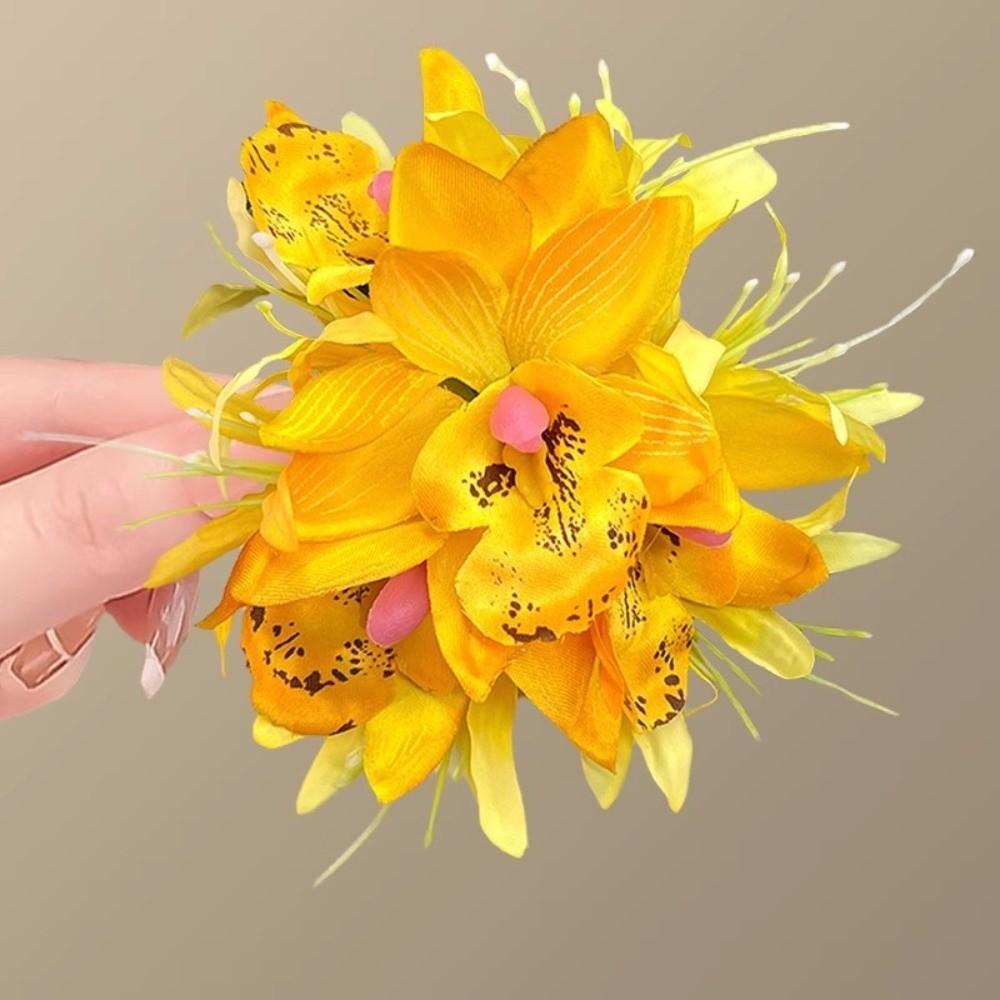 Elegant Flower Hair Clip Vintage Hawaiian Duckbill Clip Fashion Floral Hair Accessory Wedding