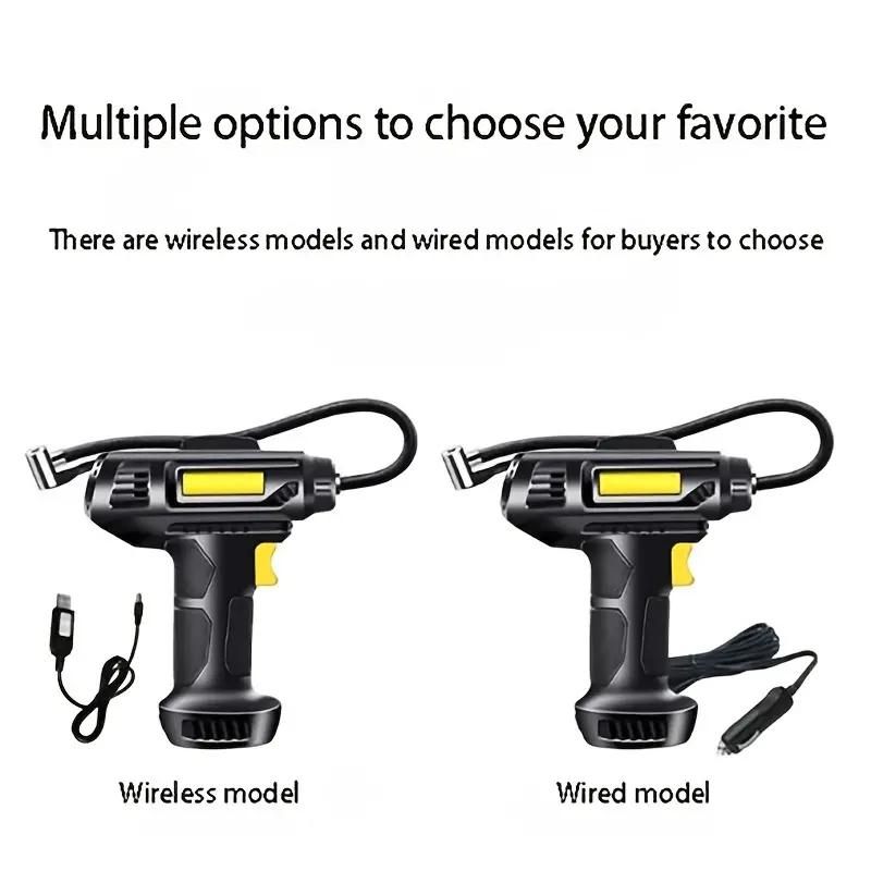 Насос для накачивания автомобильных шин, беспроводной интеллектуальный цифровой дисплей, портативный ручной автомобильный накачивающий насос, велосипедный насос