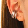 Высококачественный простой многослойный металлический клипс для козелка уха, персонализированная мода, водонепроницаемый гибкий медный полый клипс для уха, темперамент с серьгами