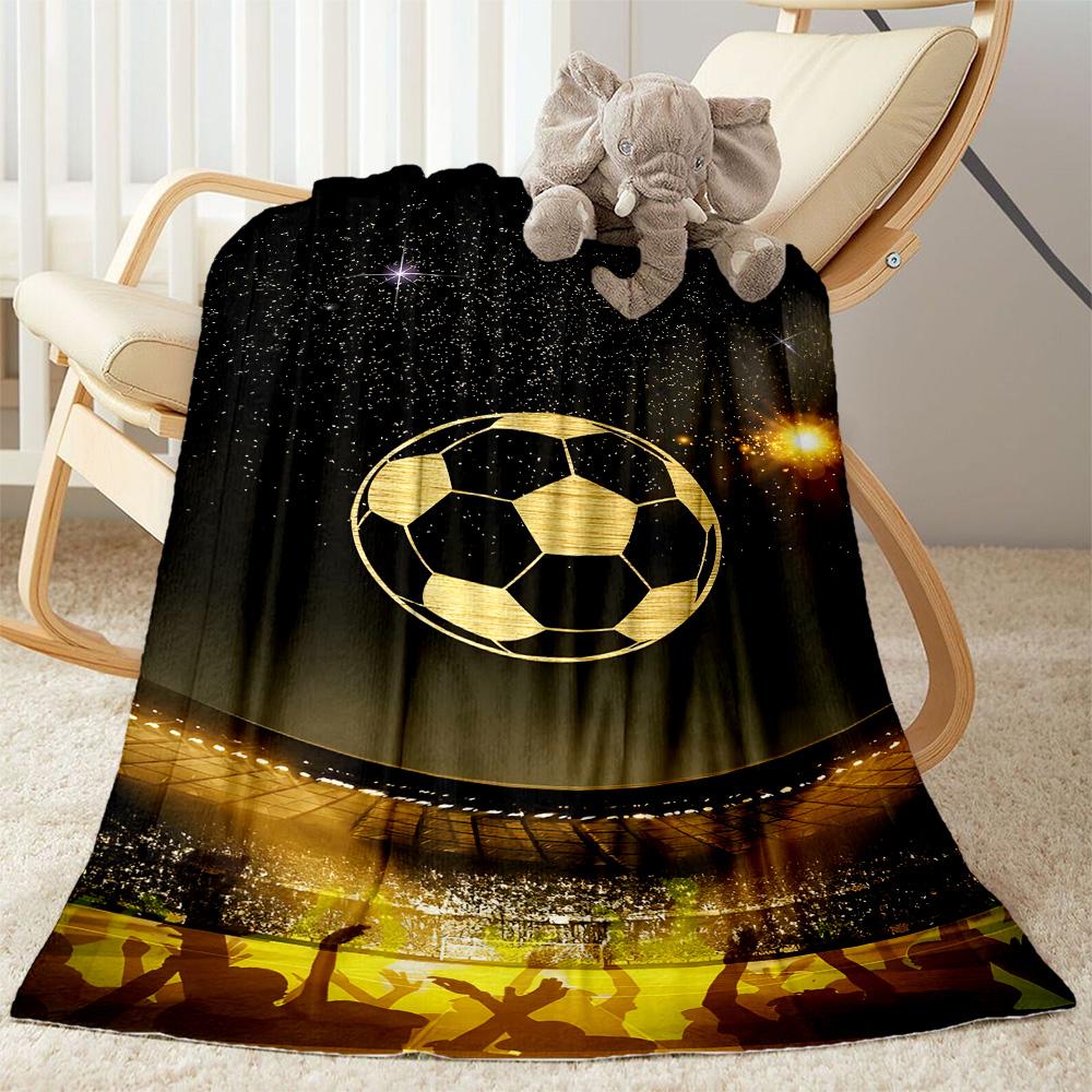 Soccer Ball Net Blanket Warm Cozy Great for Sofa Couch Office Bed Picnics Stylish Decor Day Thanksgiving Y12