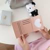 Модные кошельки для девочек, милый маленький кошелек с бантом, эстетичный держатель для карт, классический кошелек с тремя сгибами для женщин, студентов, простой кошелек для монет