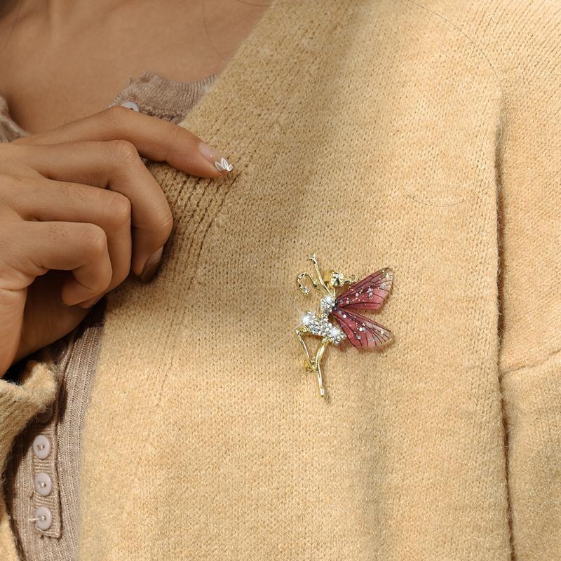 1 шт. женская брошь со стразами и блестками, брошь в форме ангела, подарки