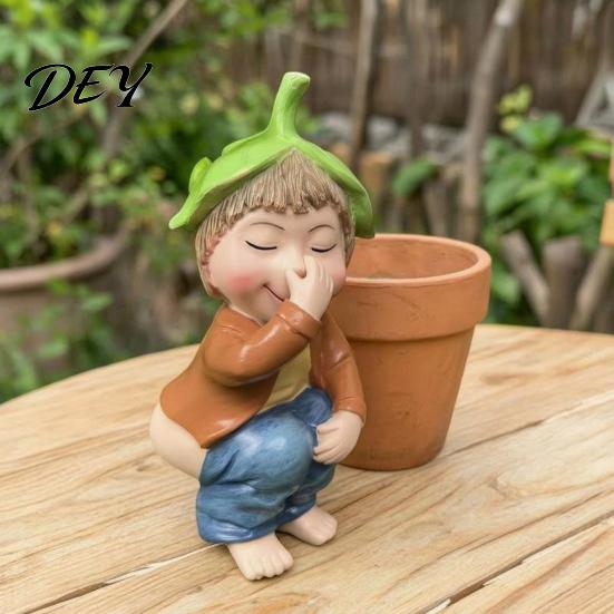 Игривый Садовый Акцент, Статуэтка Мальчика, Какающего на Садовую Фигурку, Забавная Фигурка Писающего Мальчика, Художественное Украшение для Дома, Юмористическая Скульптура для Настольного Украшения в Помещении