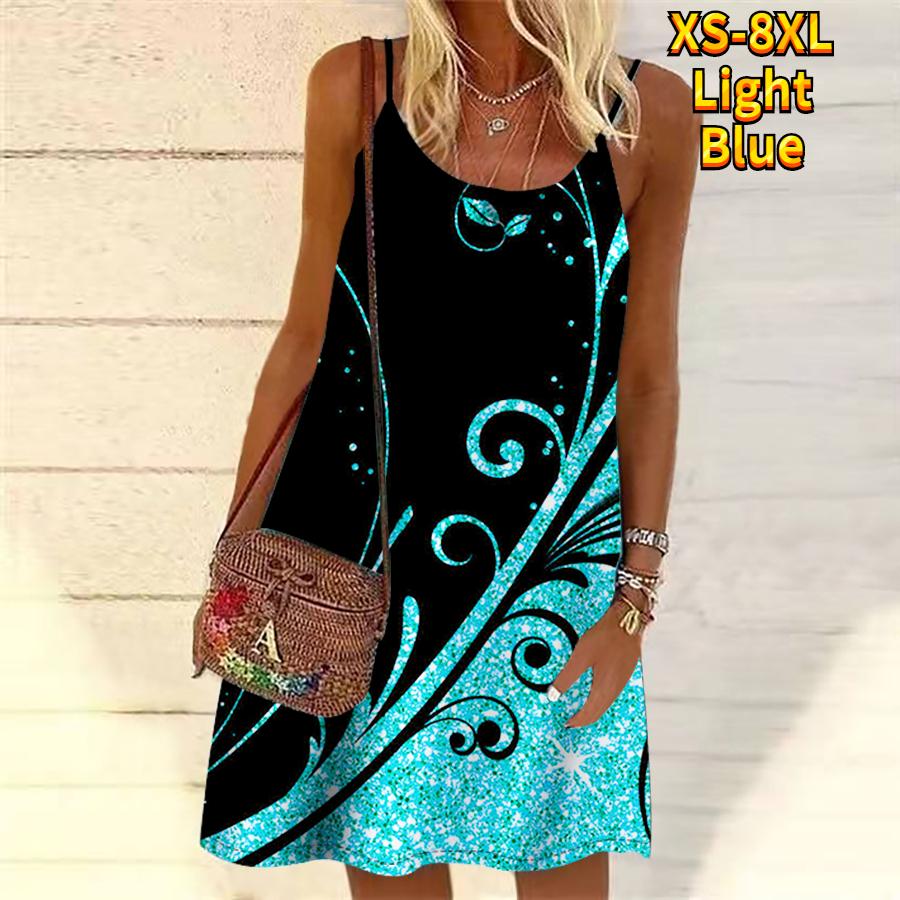 Женское мини-платье с цветочным принтом и пайетками, вечернее платье без рукавов, летнее пляжное платье, сарафан