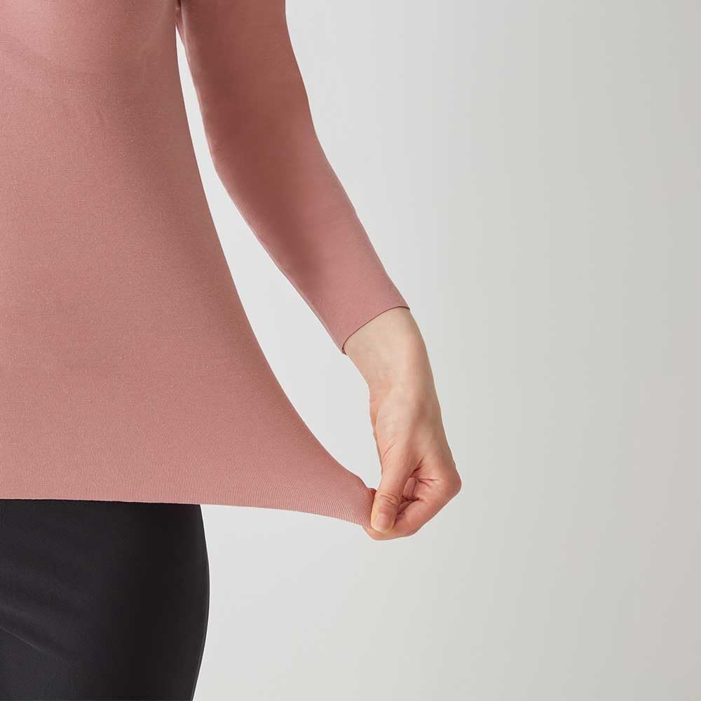 Gunze Kirei Labo Seamless Bra Cotton Long Warm Size M Top, Blend, Thick, Brushed, Warm, Cupped, Sleeve, Innerwear, KL9959R, Women's, Off-Pink,